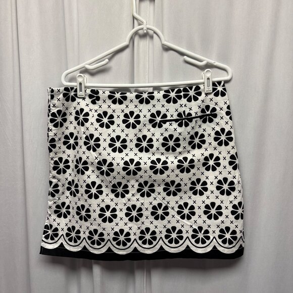 Golftini Skort Womens Sz Large Black White Floral The Masters Golf Tennis Sporty - Picture 2 of 7